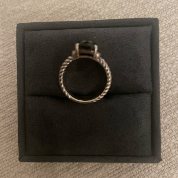 David Yurman Petite Wheaton Ring Black Onyx and Pave Diamonds Size 5 Comes W Box - Picture 2 of 5